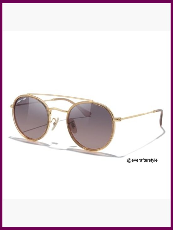 Retro Round Polarized Sunglasses, Metal Frame, Unisex Double Bridge main image 4